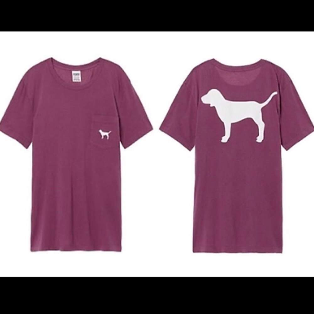 VS PINK PLUM PURPLE DOG CAMPUS POCKET TEE